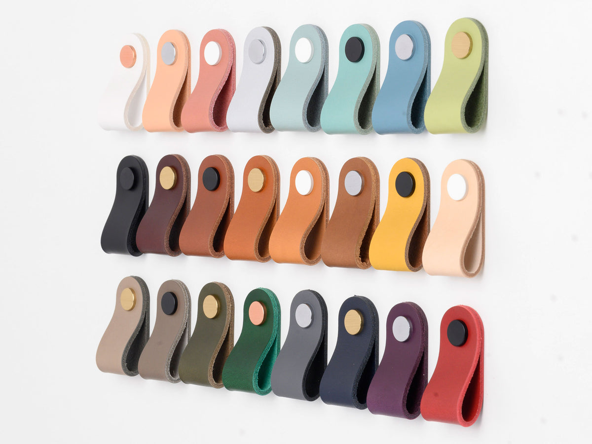 Leather drawer pulls, leather pulls, for IKEA upgrade and more