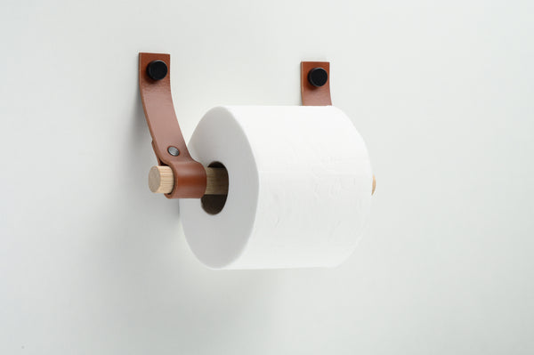 leather toilet paper holder st dark tan