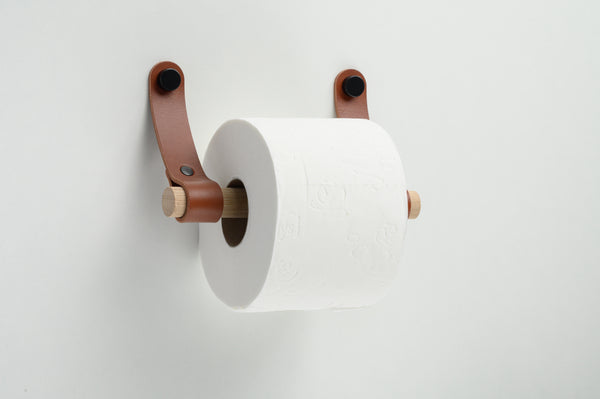 leather toilet paper holder rd dark tan