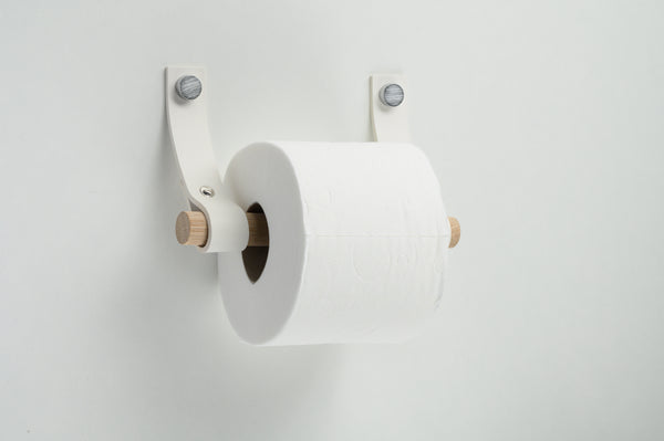 leather toilet paper holder st white
