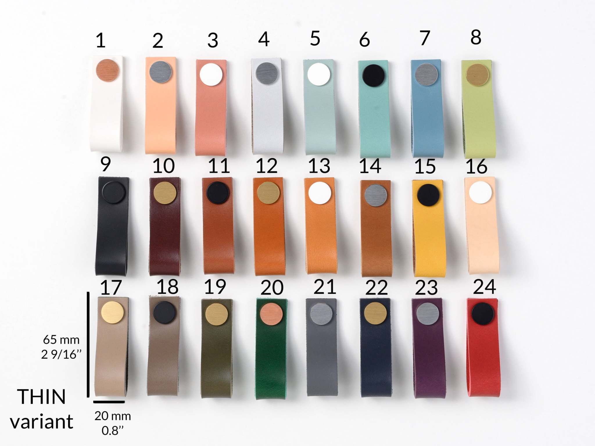 Leren ladegrepen voor meubels, 27 kleuren