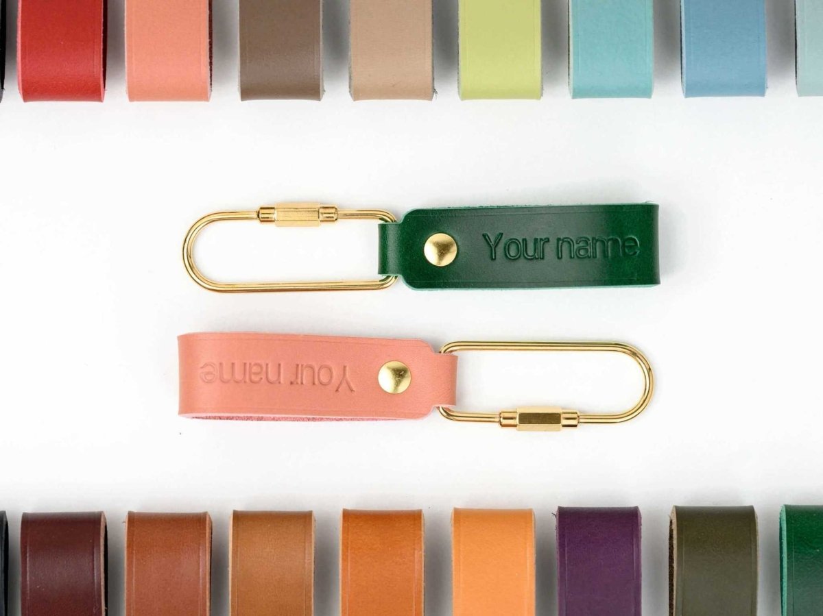 Personalized leather keychain