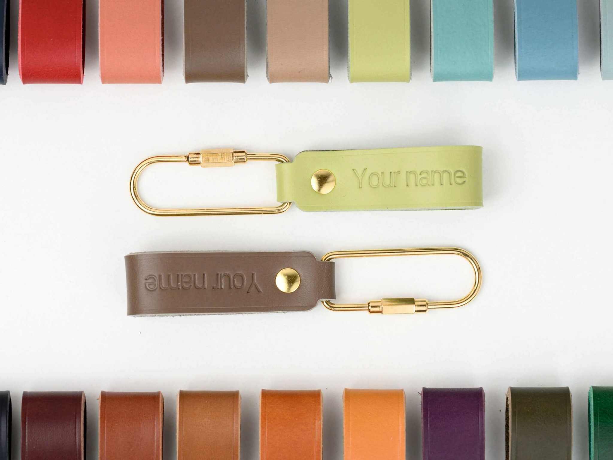 Gepersonaliseerde leren sleutelhanger