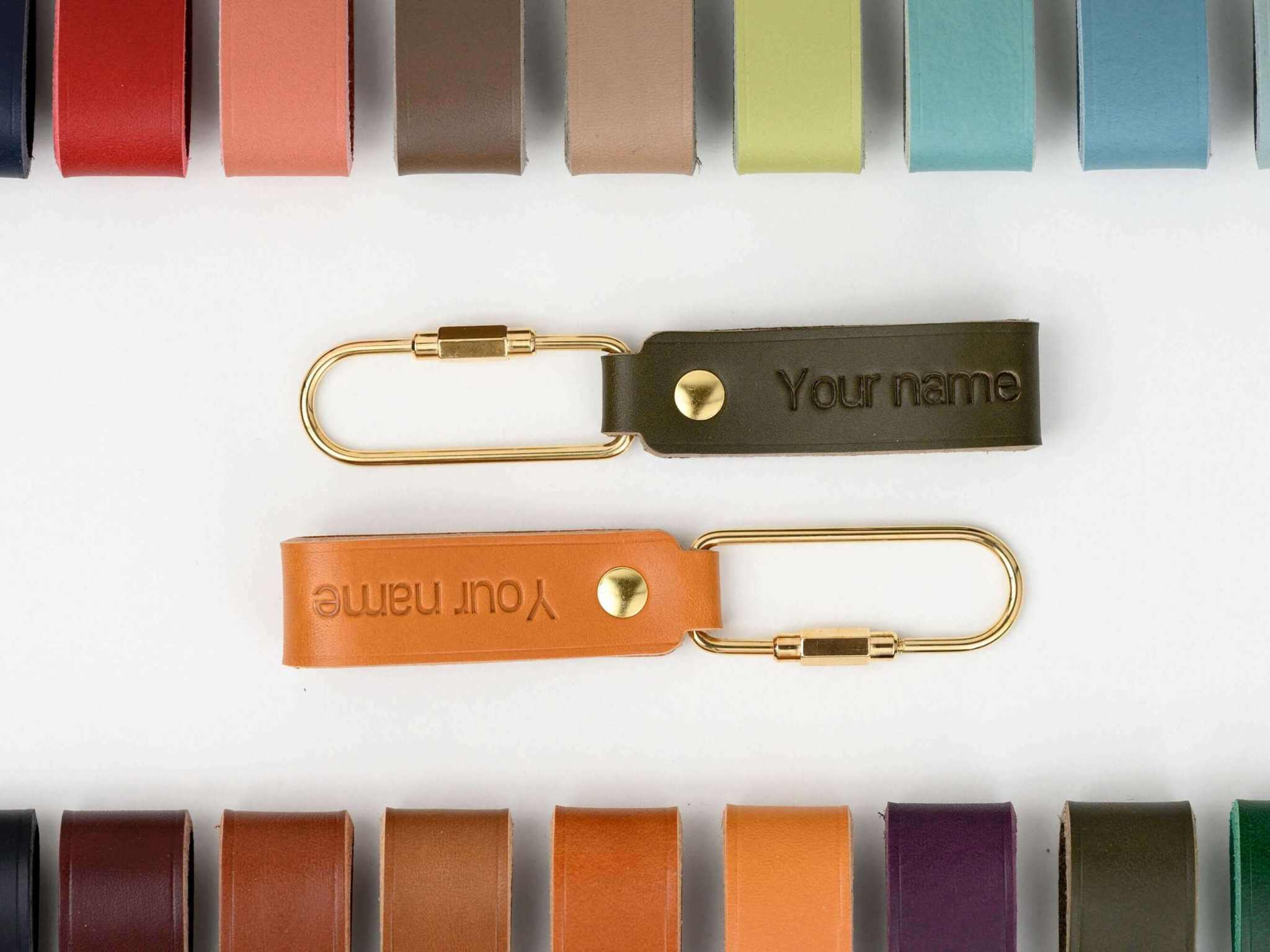 Gepersonaliseerde leren sleutelhanger