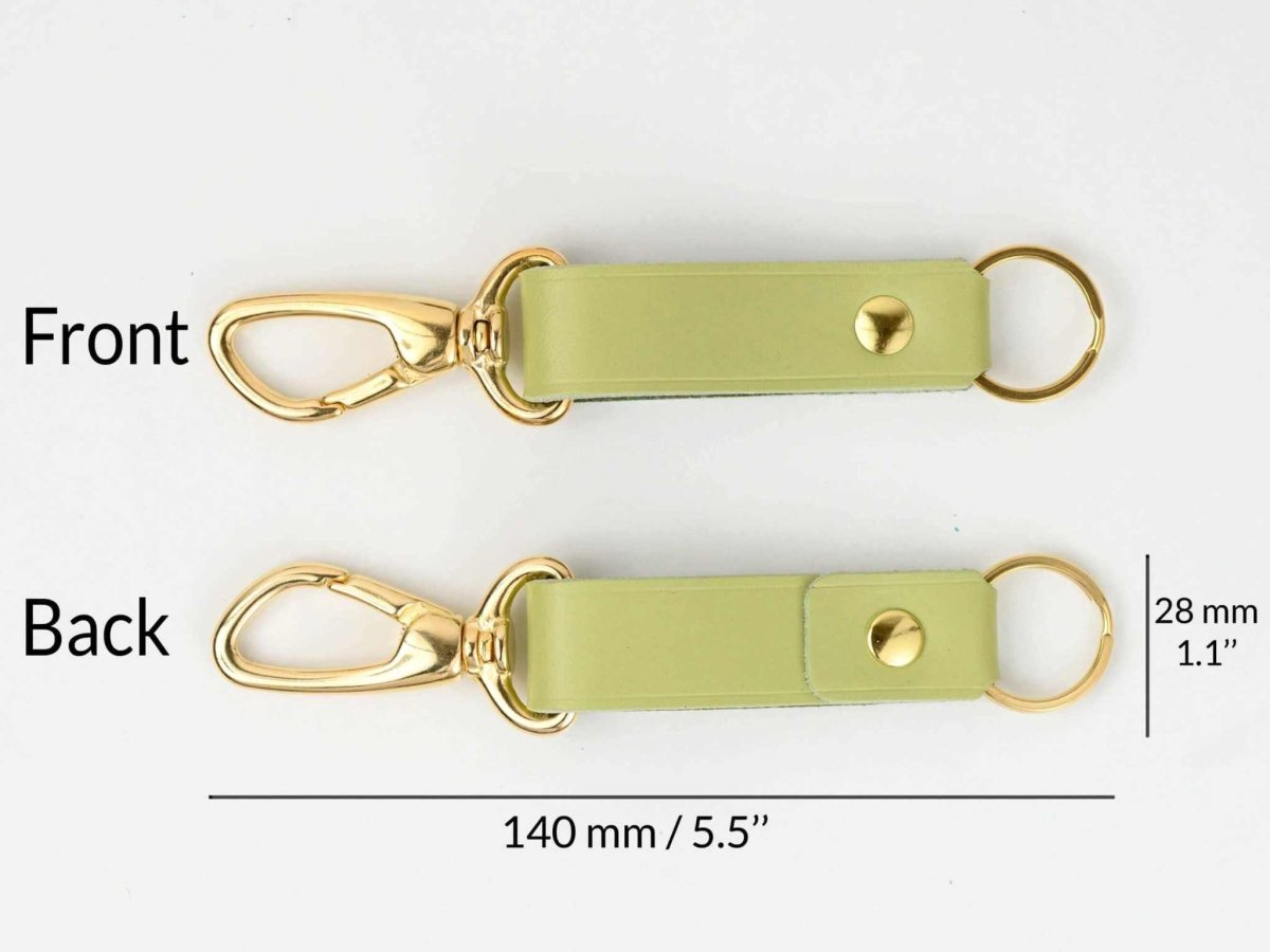 Leather keychain, italian leather and solid brass, personalizable