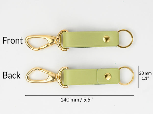 Leather keychain, italian leather and solid brass, personalizable