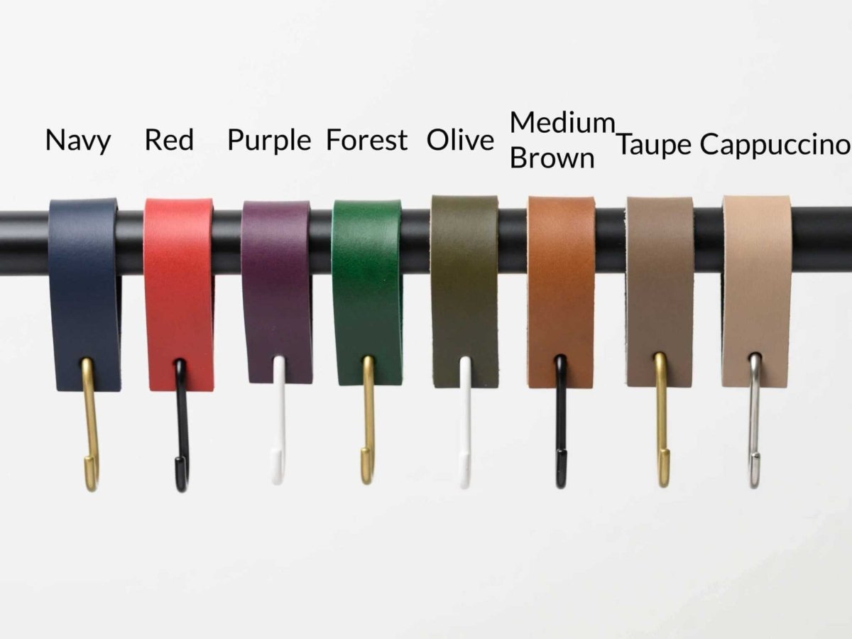 square end leather hooks wardrobe organization