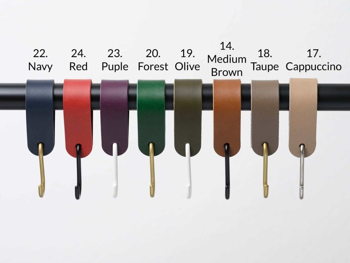 leather S hooks for clothes rail storage