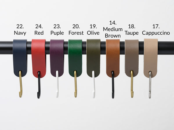 leather S-Hook, coat hook, wardrobe hook hanger