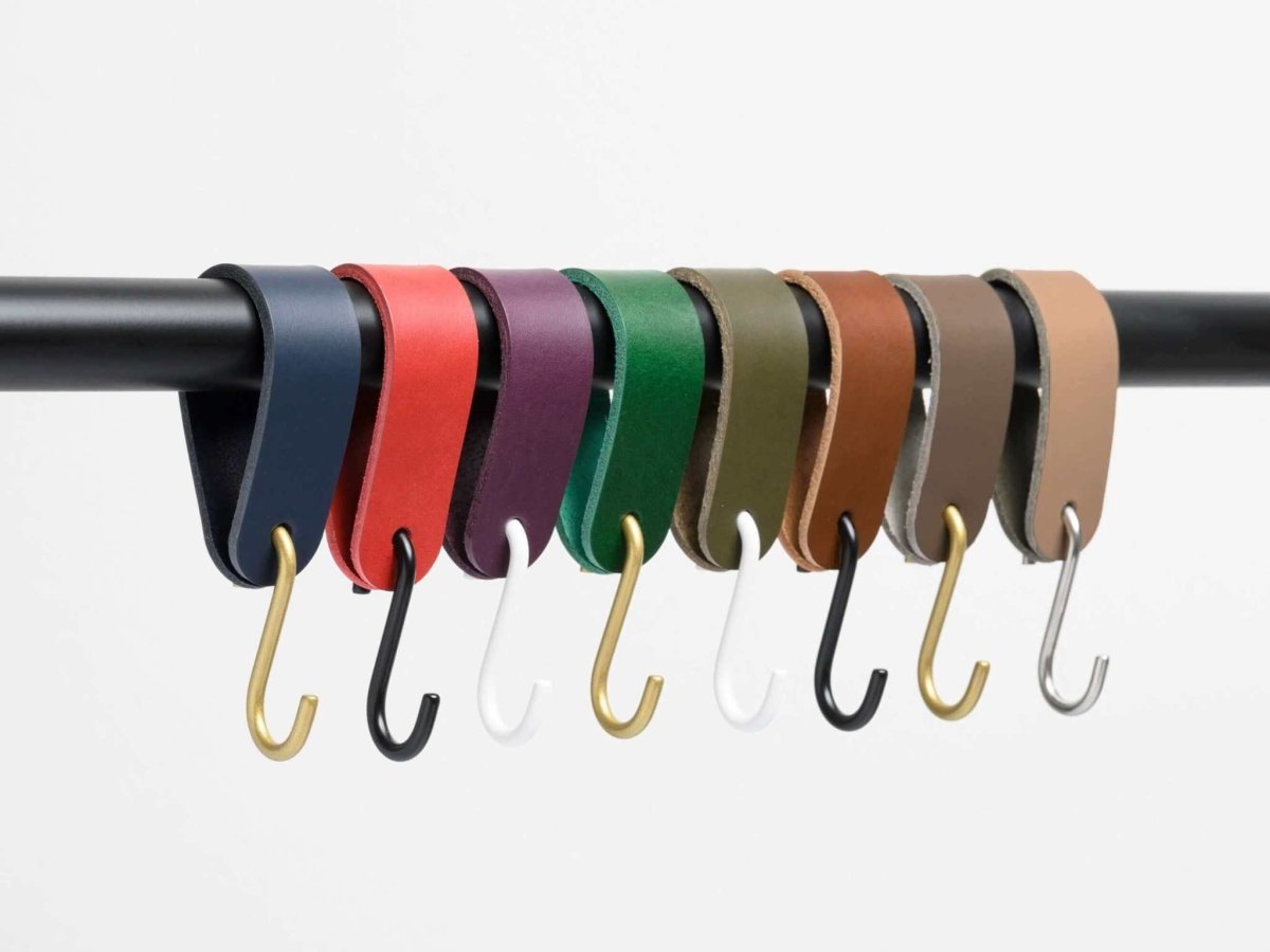 leather hooks for coat and bag storage