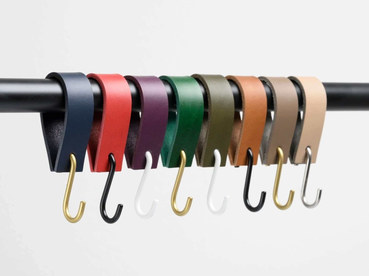 multiple leather hooks square strap wardrobe