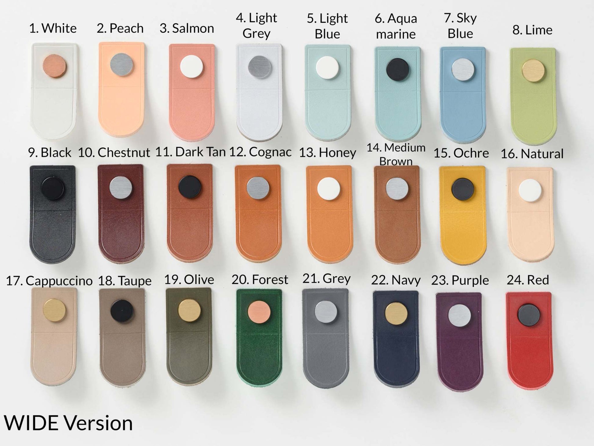 24 kleuren leren treklipjes voor meubels