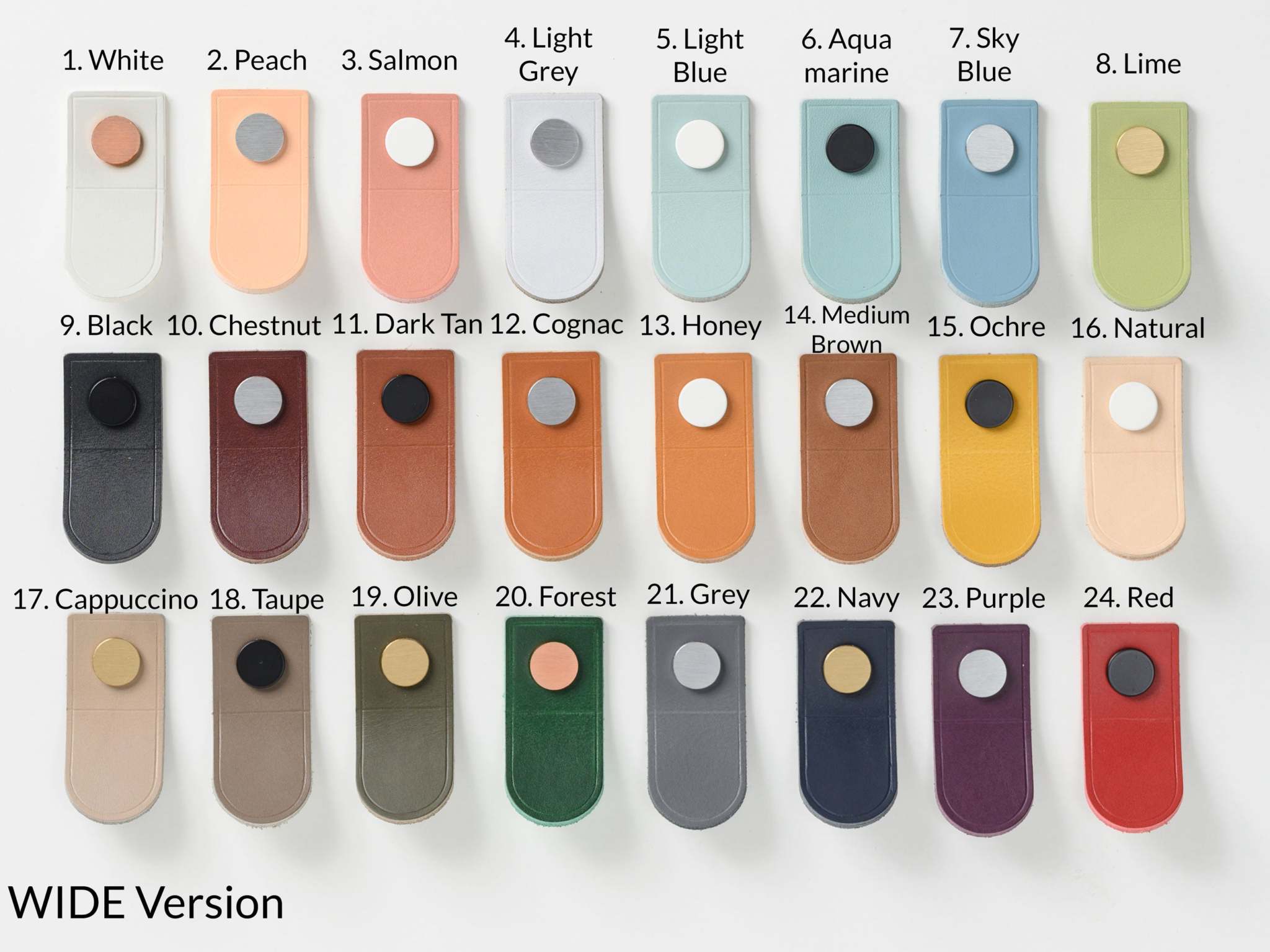 24 kleuren leren treklipjes voor meubels