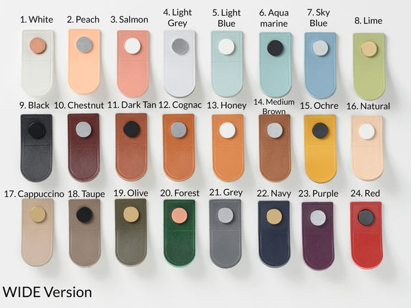 24 colors of leather tab pulls for furniture
