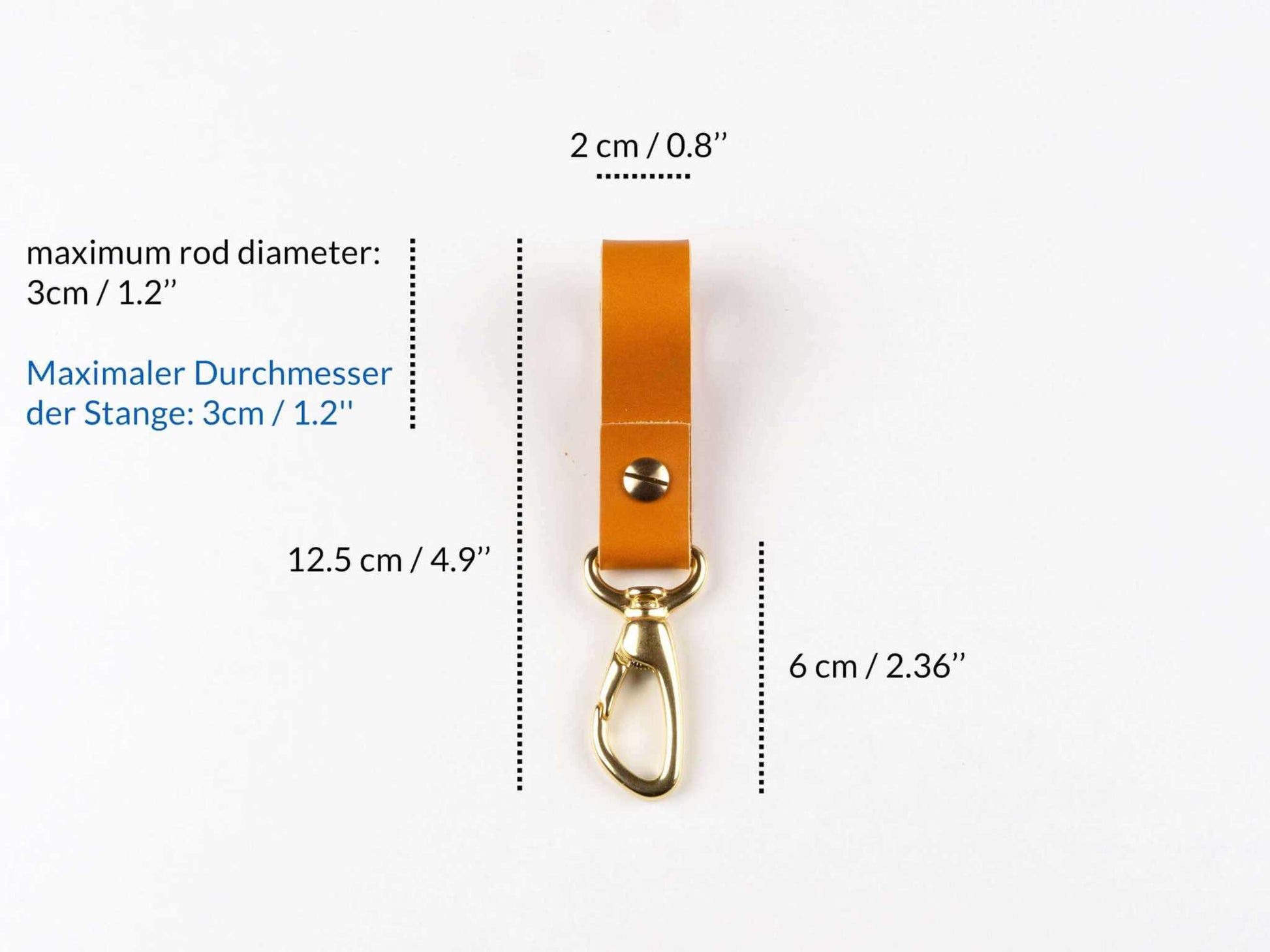 Leren S-haak, kapstokhaak, kledinghaak, jeanshaak, stanghanger