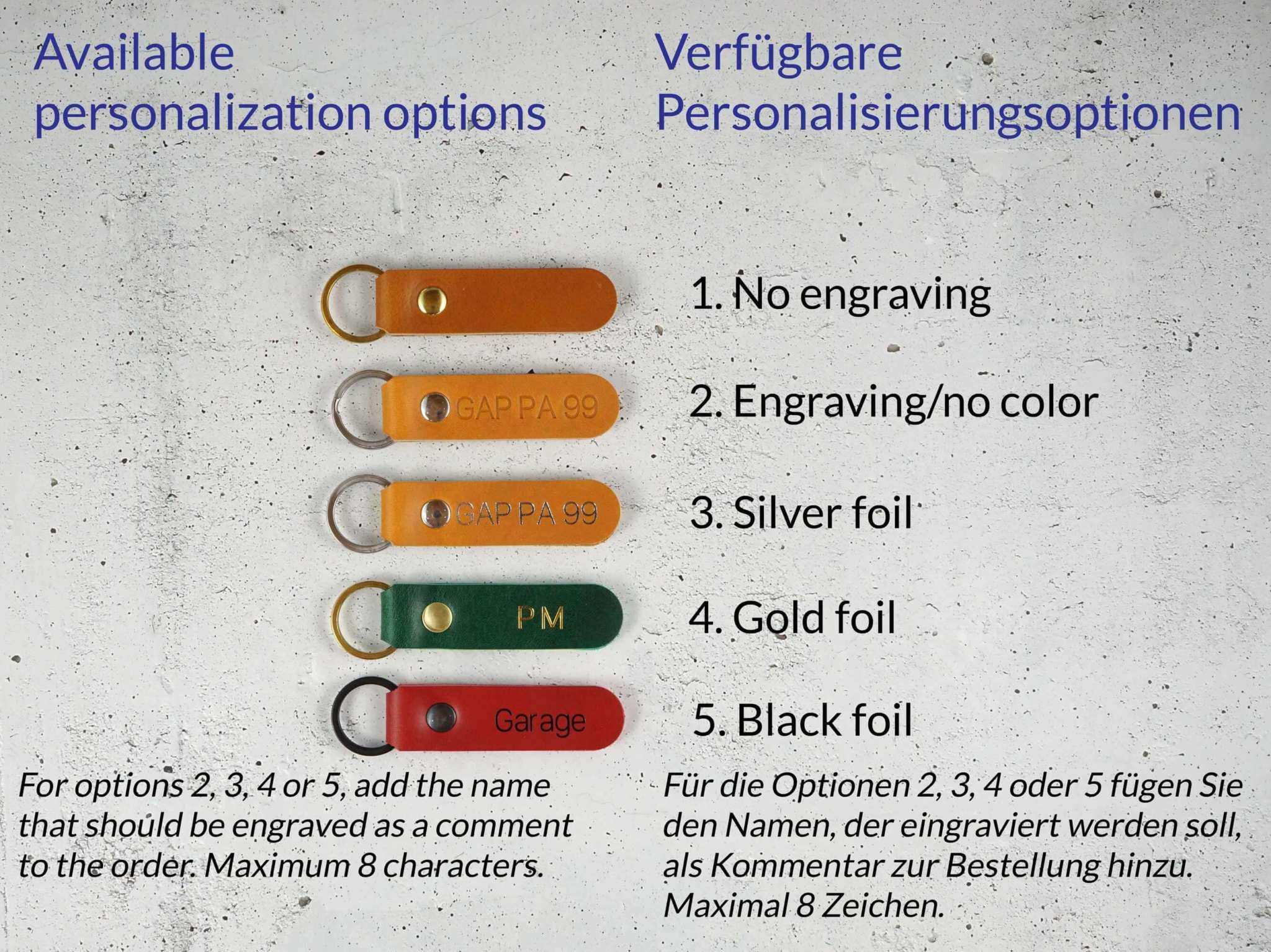 lederen sleutelhanger, gepersonaliseerd, gemaakt in Duitsland, Italiaans leer