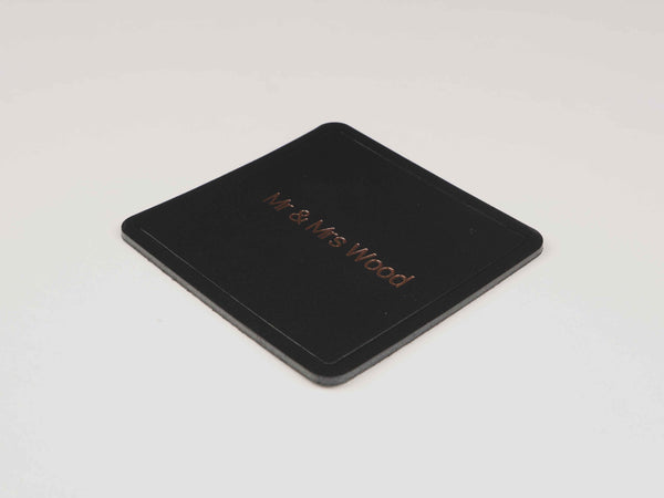 Personalized Leather Coaster, Square, Premium Italian leather