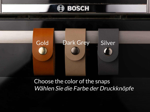 Oven Towel Holder Ring, Leather & Wood