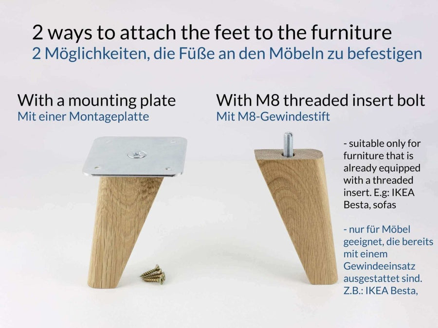 mid-century furniture leg for Ikea Kallax, Besta