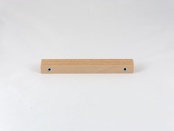 wood door pull, ribbed design