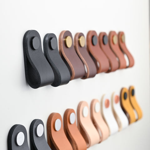Leather drawer pulls - rounded