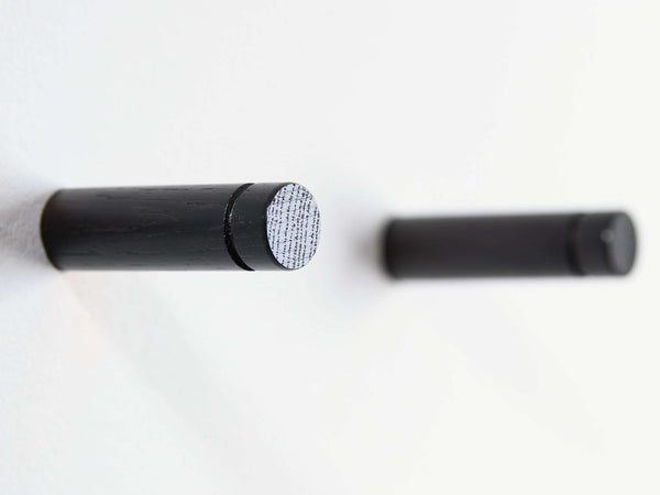 wall coat hook from oak wood, black stained