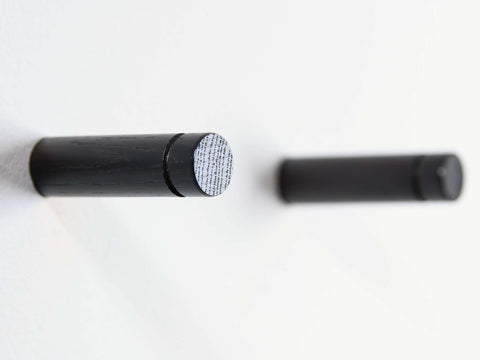 wall coat hook from oak wood, black stained