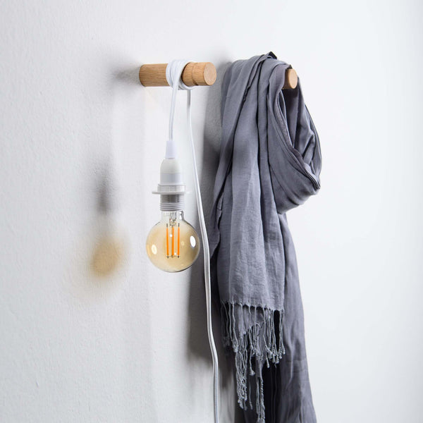 white oak wood wall hook