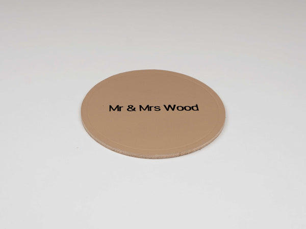 black engraving leather coaster