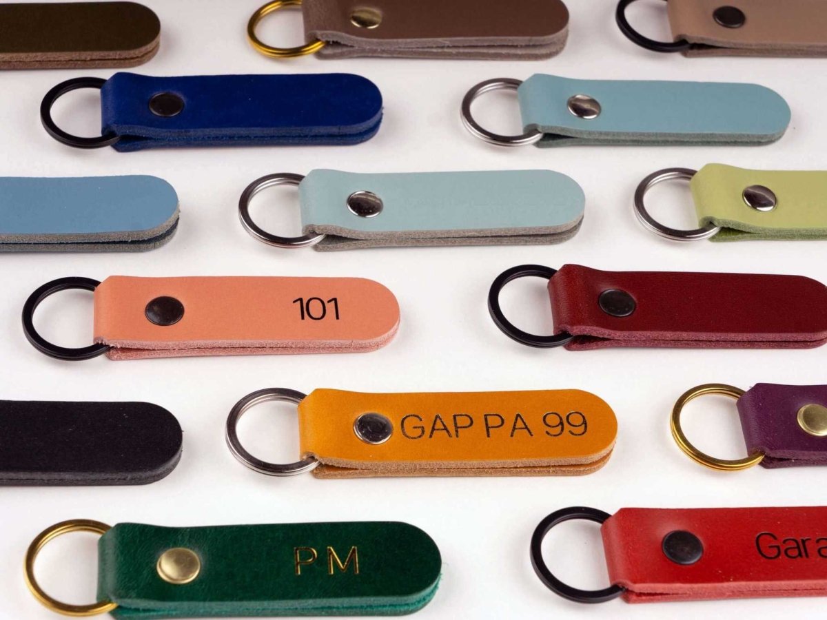 leather keychain, personalized, made in germany, italian leather