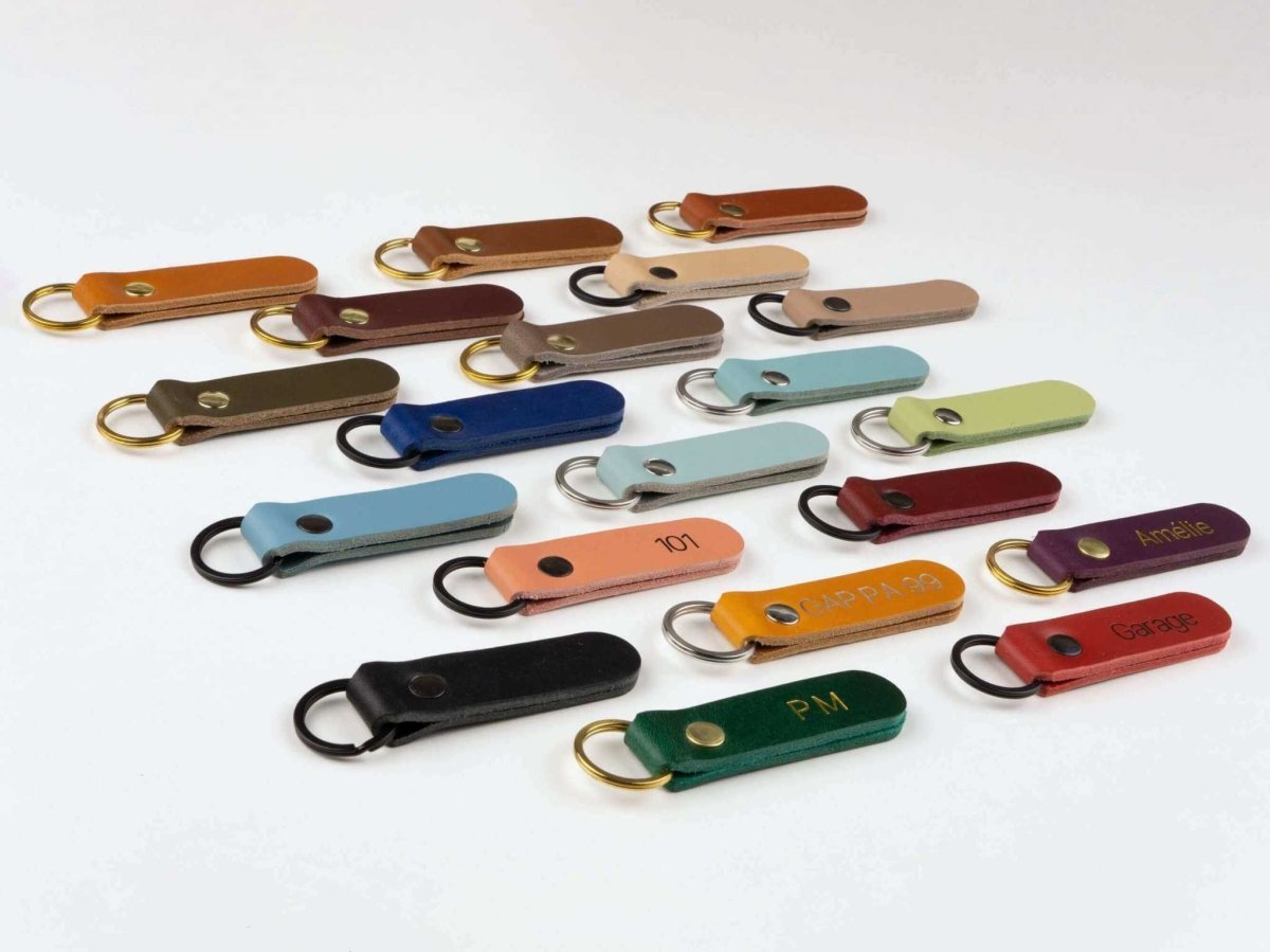 leather keychain, personalized, made in germany, italian leather
