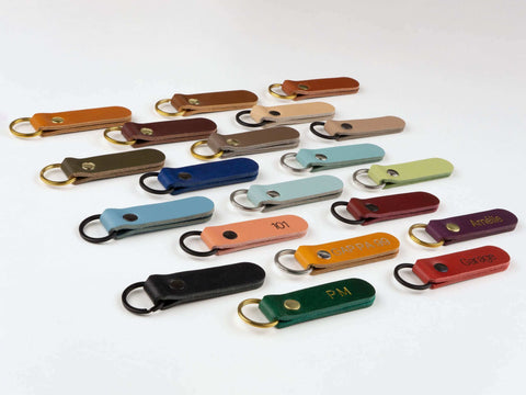 leather keyring, personalized, made in ermany, italian leather