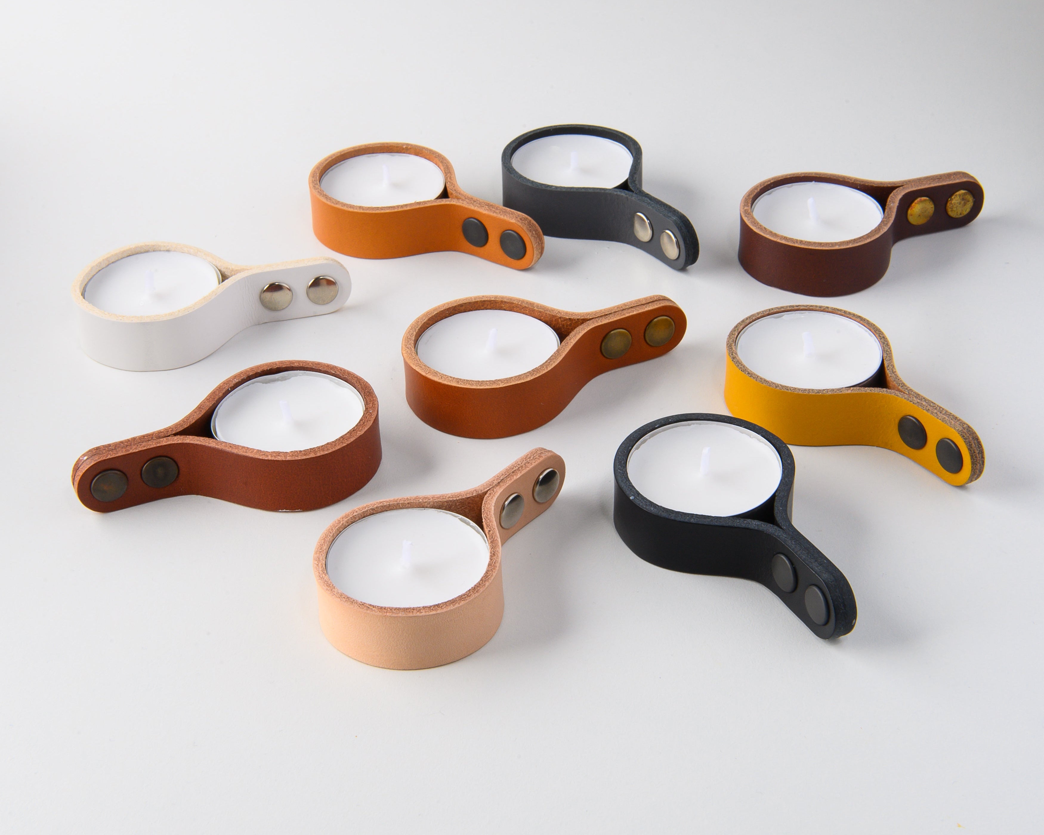 bougeoir en cuir, création Rowzec