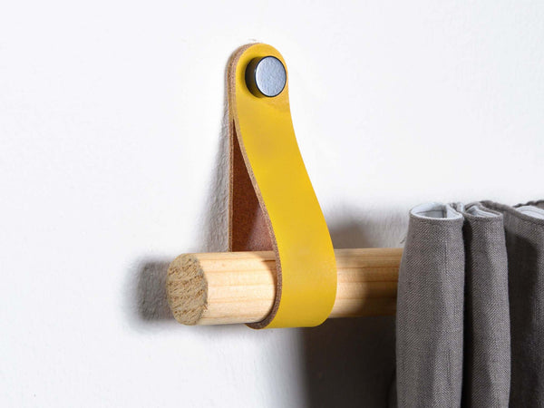 curtain rod holder leather, leather wall strap