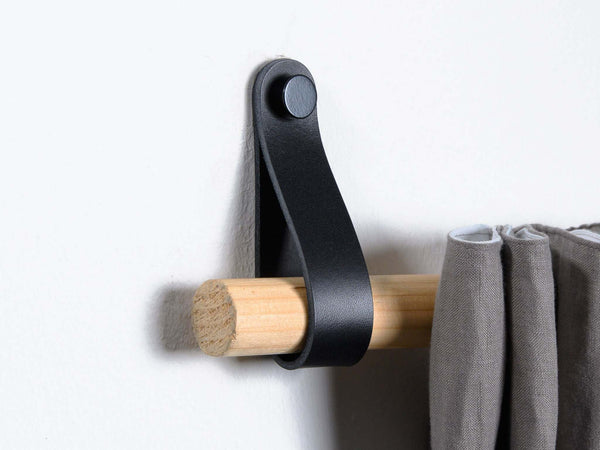 curtain rod holder leather, leather wall strap
