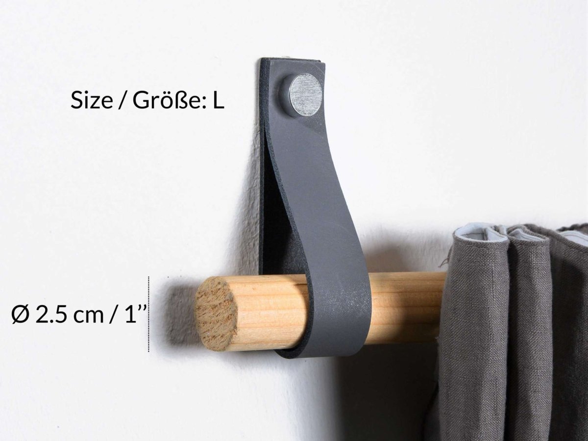 leather curtain rod holder , macrame holder, a blanket wall display, golf club hanger, or oars wall holder.