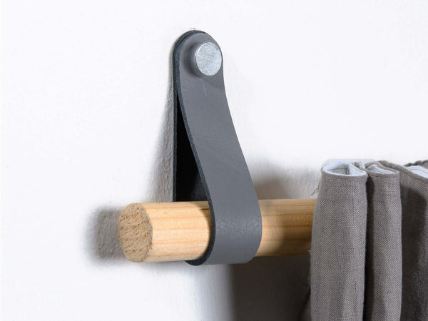 curtain rod holder leather, leather wall strap