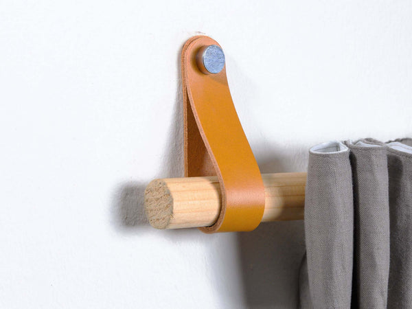 curtain rod holder leather, leather wall strap