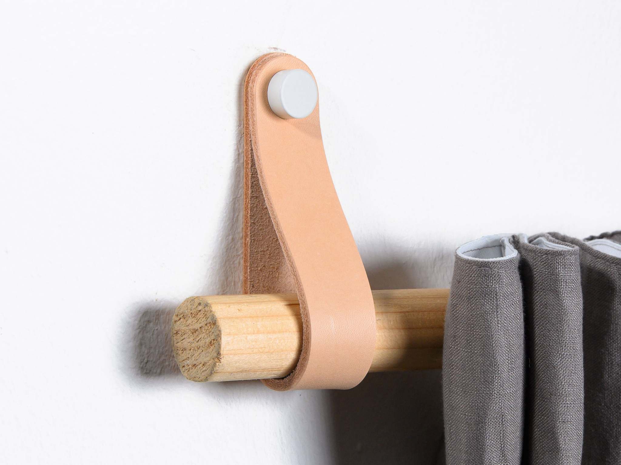 curtain rod holder leather, leather wall strap