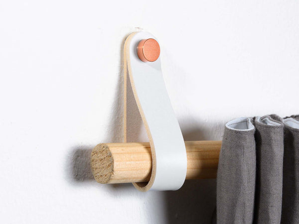 curtain rod holder leather, leather wall strap