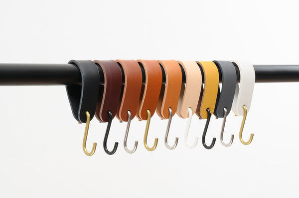 leather S-Hook, coat hook, wardrobe hook hanger