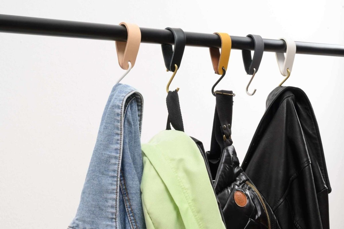 leather hanging hook wardrobe rail