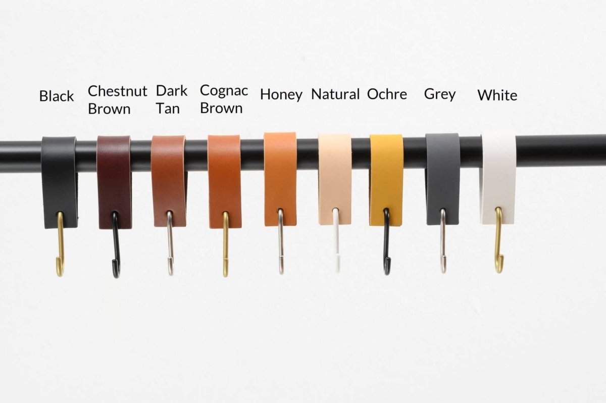 leather hooks square ends hanging coats
