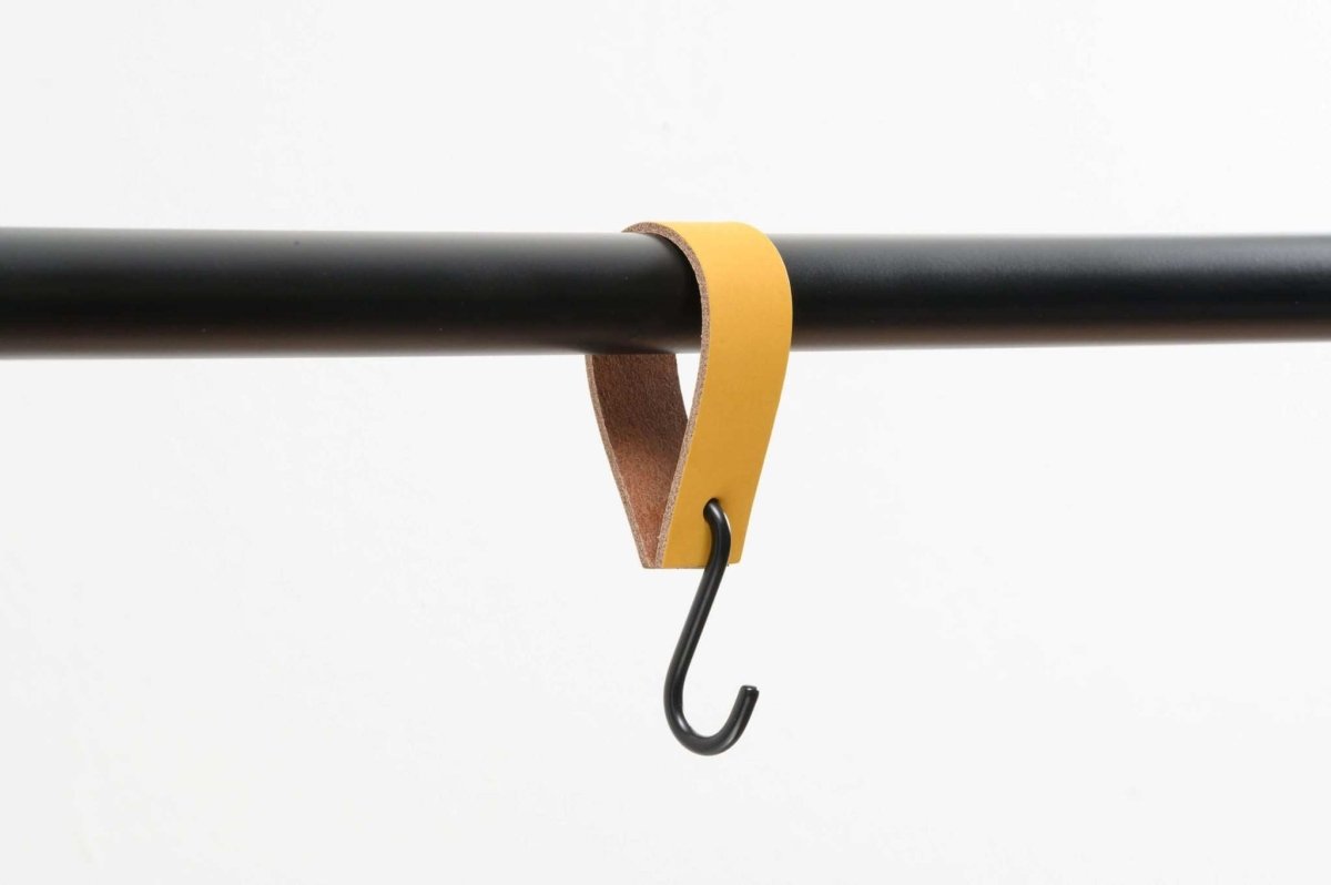 leather S hook straight edge clothes rail
