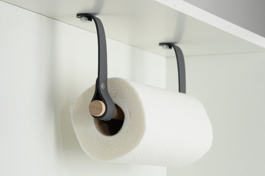 Under Cabinet Mount Paper Towel Holder with Curved Ends - Hand Forged
