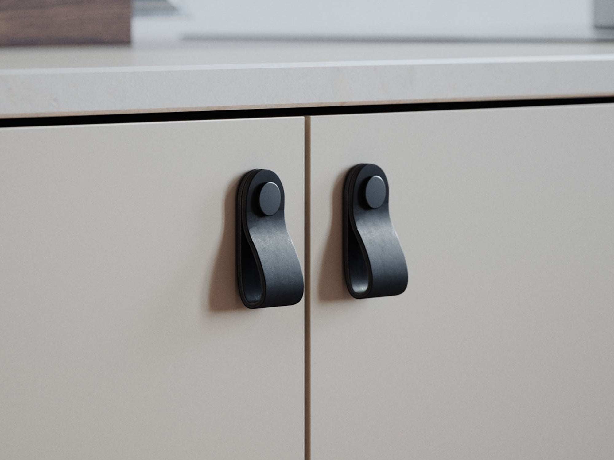 leather pulls for furniture, thin rounded, Rowzec Design