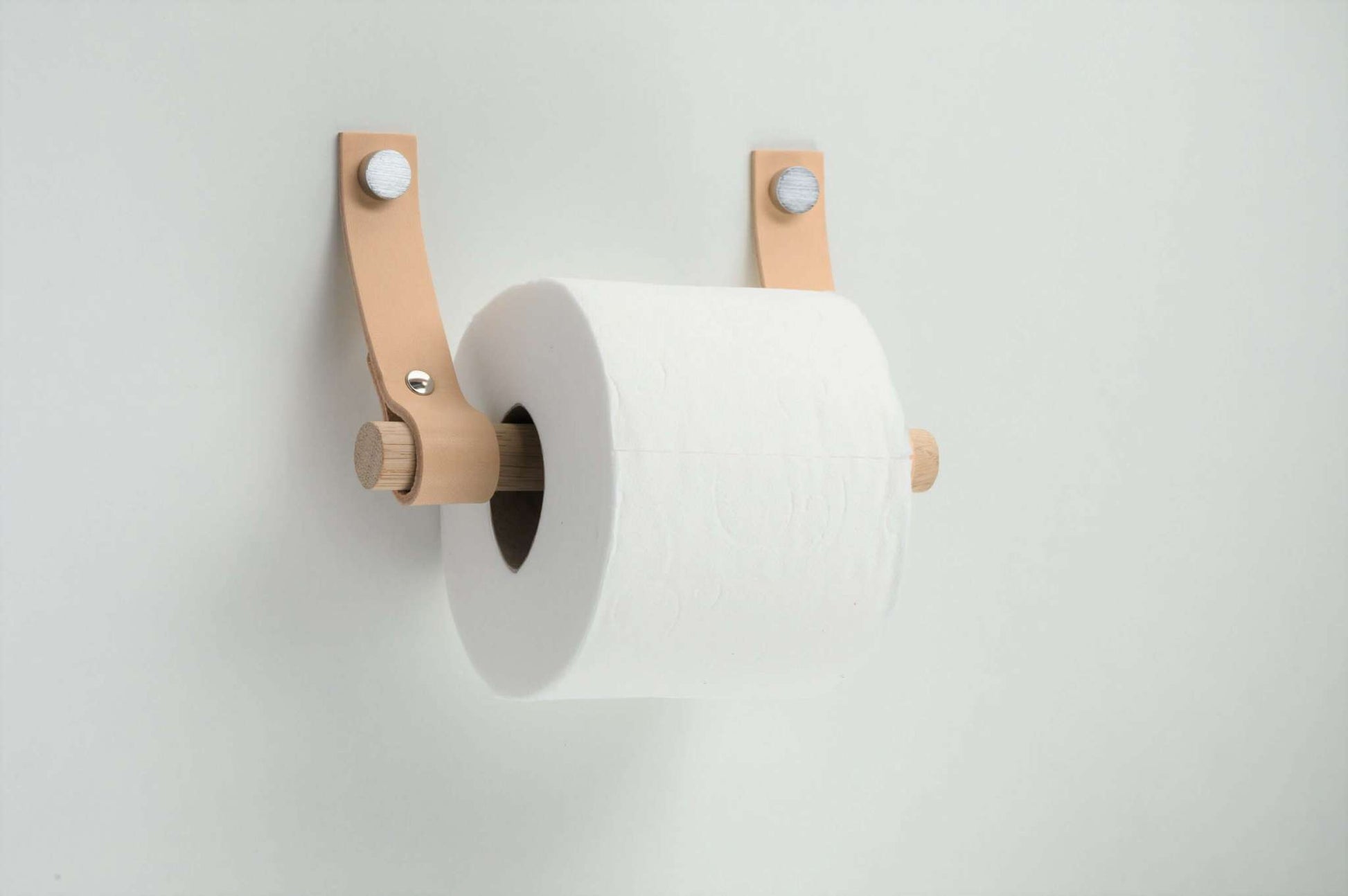 Leren toiletrolhouder, naturel
