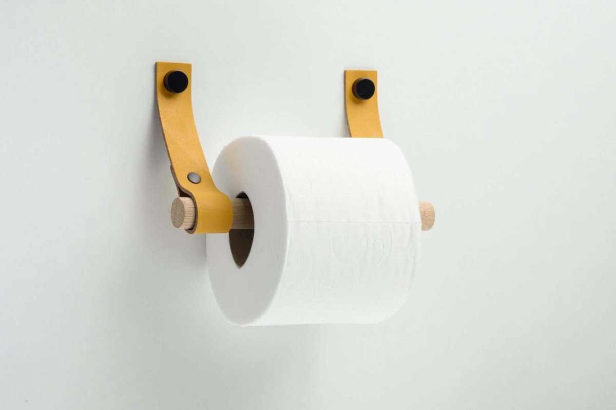 leather toilet paper holder st ochre