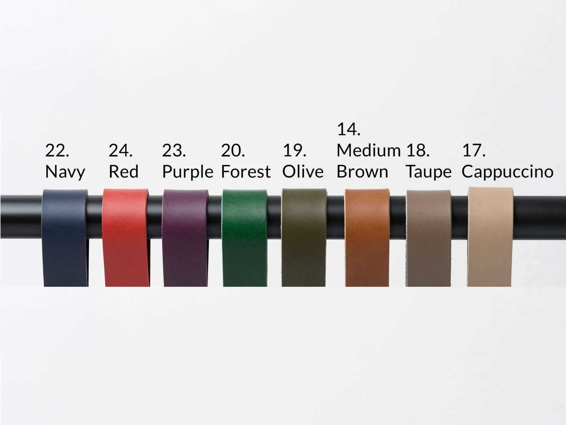 Leren S-haak, kapstokhaak, kledinghaak, jeanshaak, stanghanger