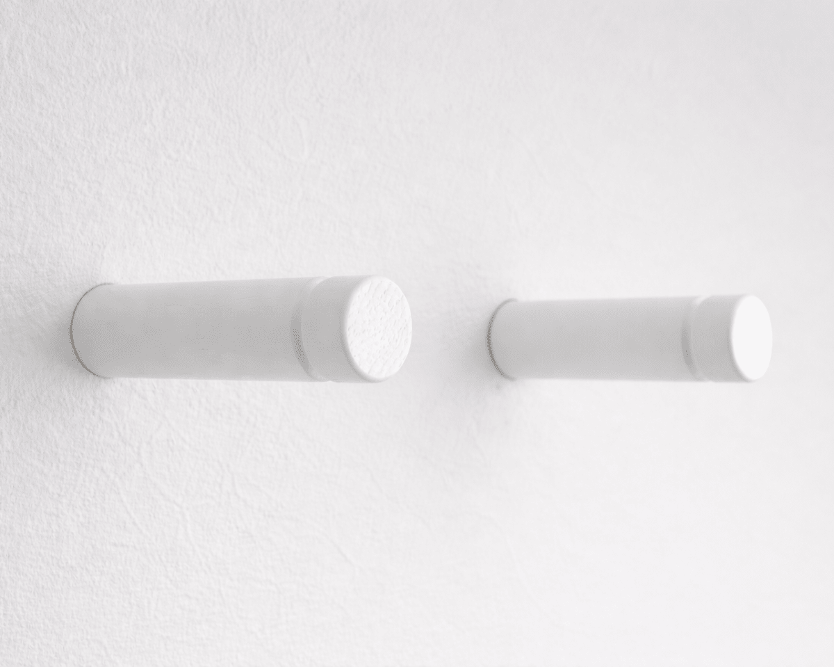 wood wall hooks, white, oak, rowzec design